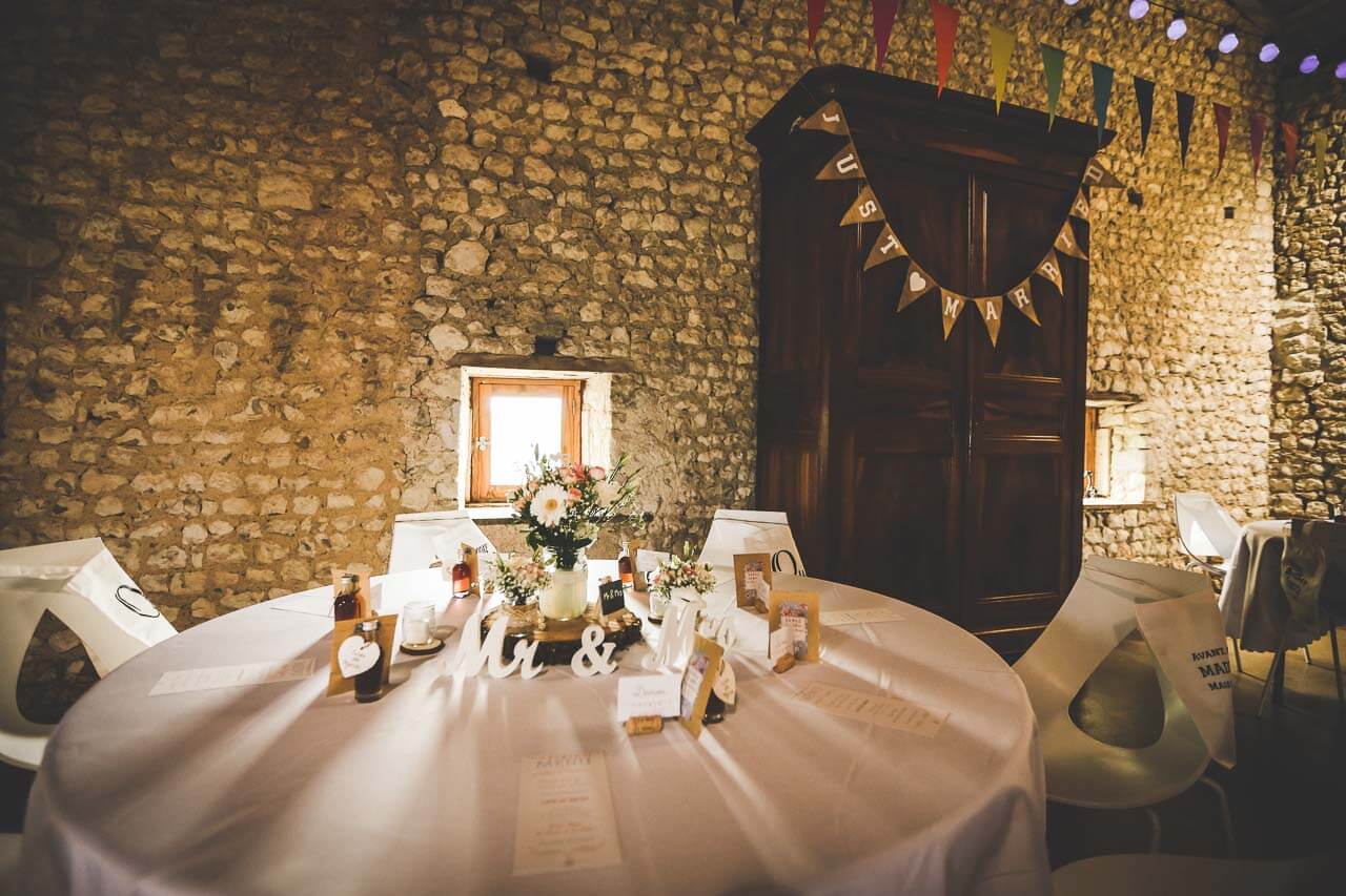 Présentation de table style champêtre mariage au grenier des saveurs en Charente-Maritime Charente